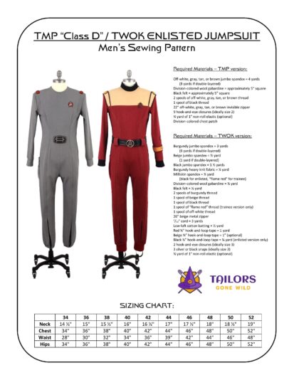 Men's TWOK enlisted jumpsuit pattern 1