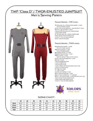 Men's TWOK enlisted jumpsuit sewing pattern - Tailors Gone Wild