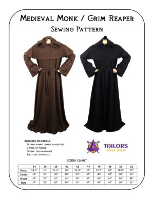 Medieval monk, Grim Reaper sewing pattern - Tailors Gone Wild